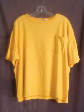 Vintage HELiUM Boxy Yellow Cotton Tshirt Sporty Crop